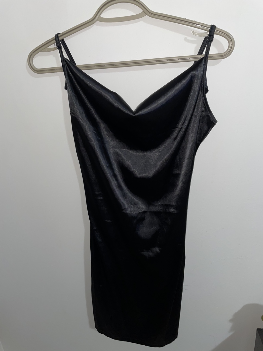 Black Satin Slip Dress