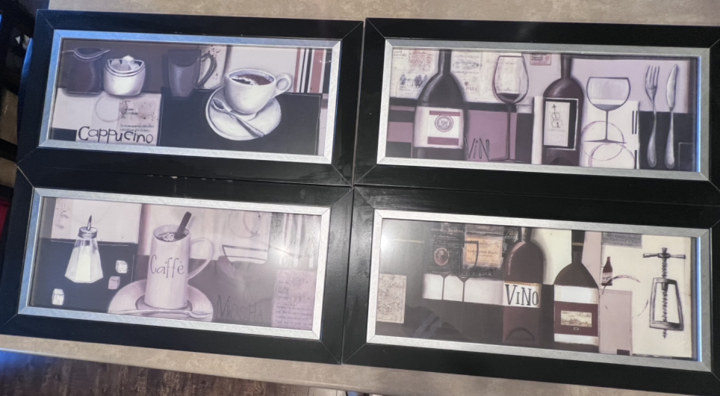 Set of 4 Framed Kitchen Wall Art Prints