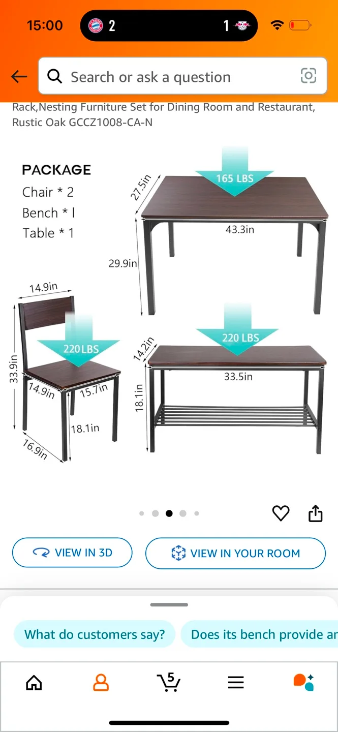 Dining Set with Bench image indicator(3)