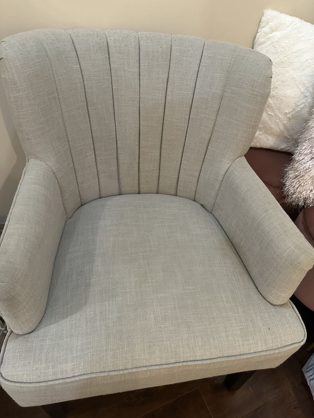 2 Grey Upholstered Accent Chairs - photo 2