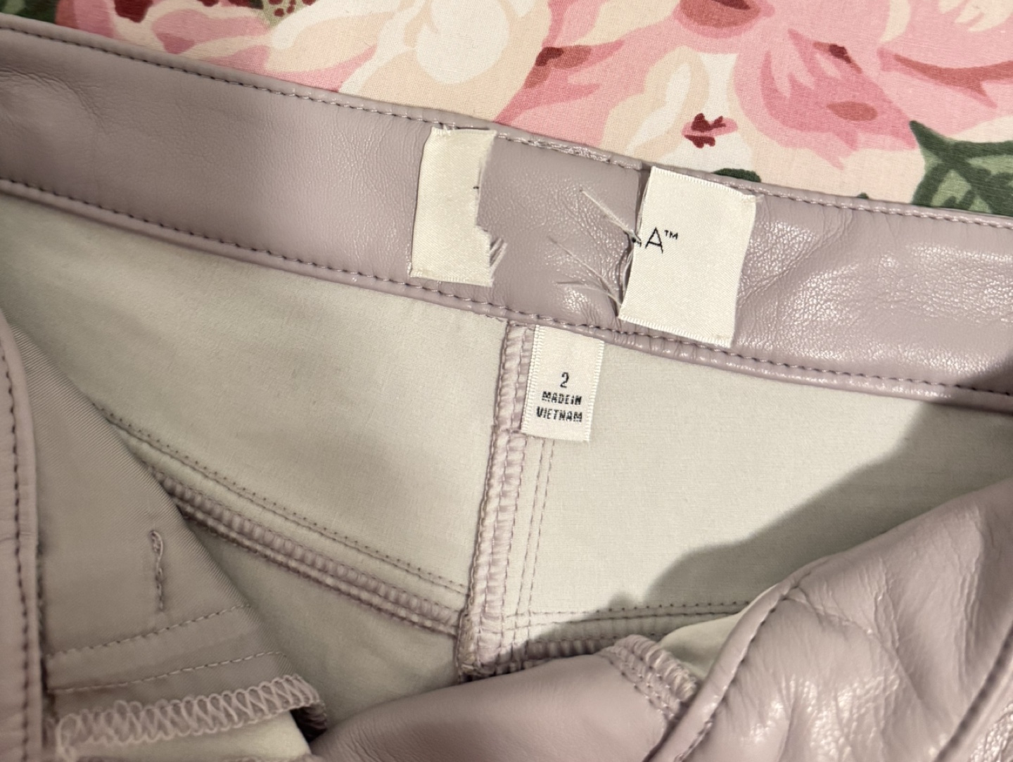 Aritzia Wilfred Lilac Melina Leather Pants - photo 3