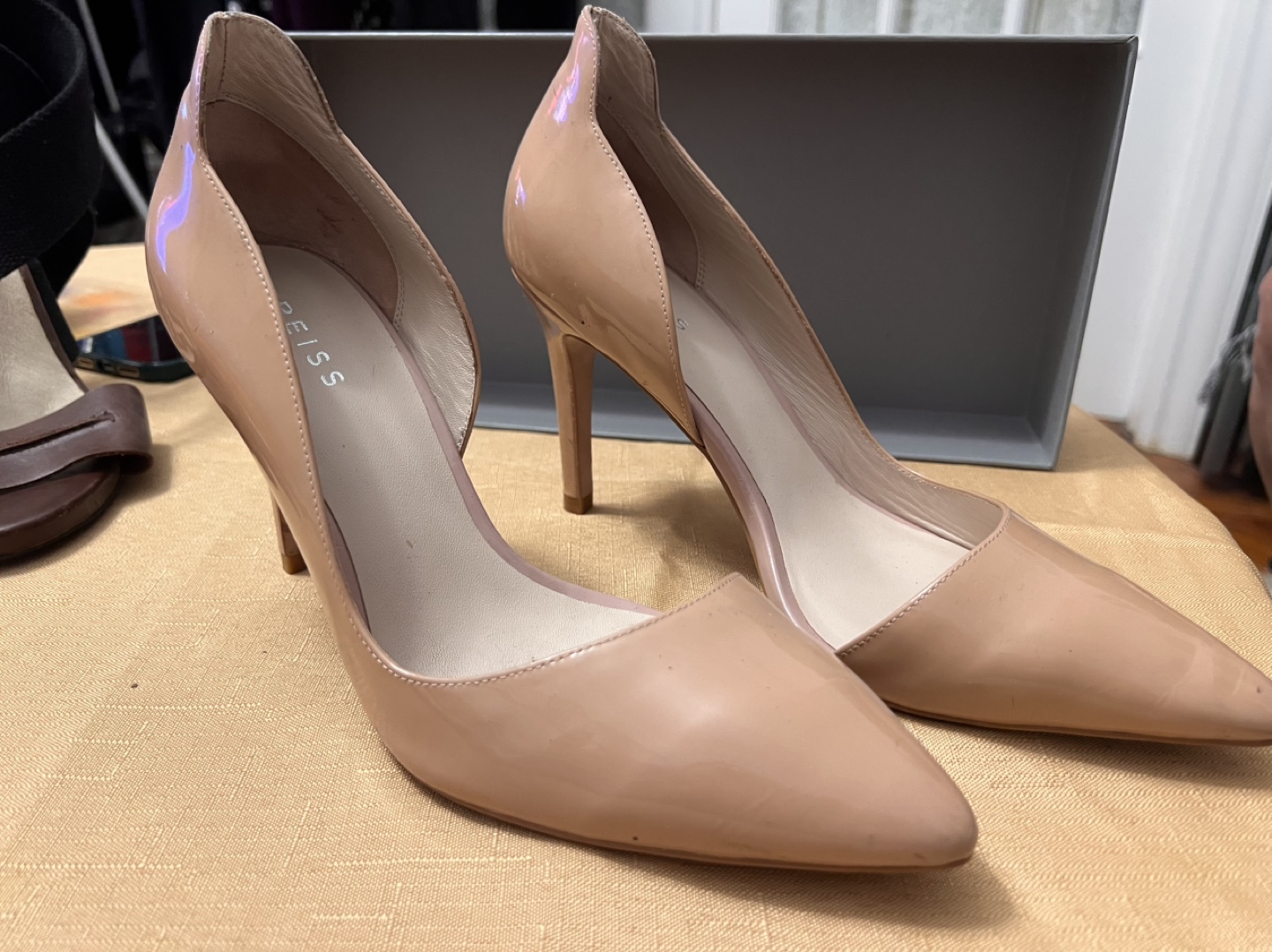 Reiss Nude Patent Leather Pumps