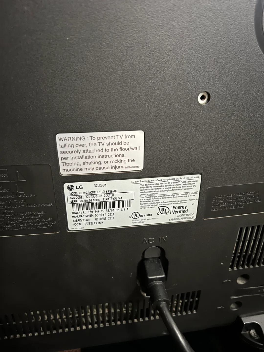 LG 32 Inch LCD TV image indicator(2)