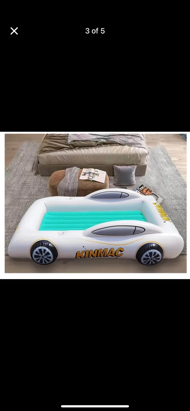[BNIB]Inflatable Car ,Home Floor Bed for Kids-Racecar image indicator(3)