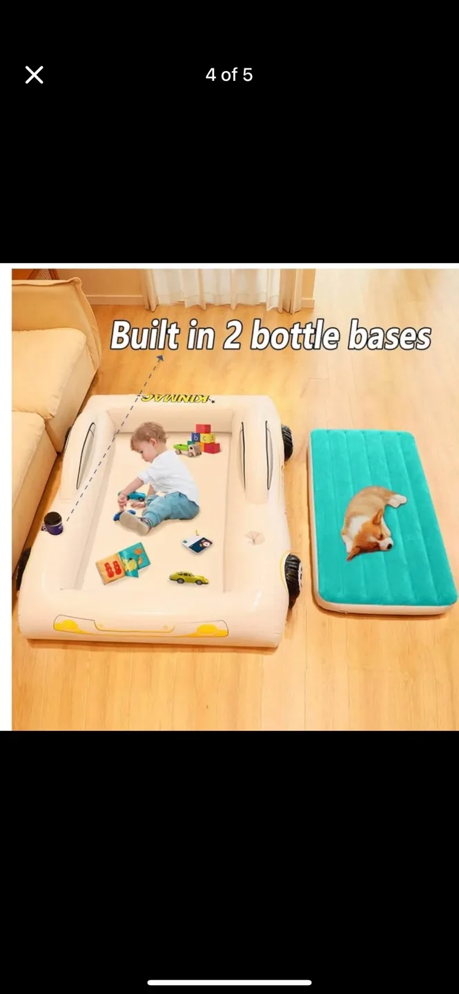 [BNIB]Inflatable Car ,Home Floor Bed for Kids-Racecar image indicator(4)