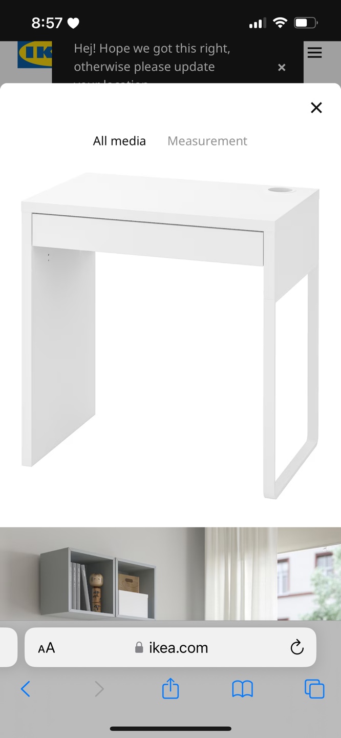 IKEA White Desk with Drawer