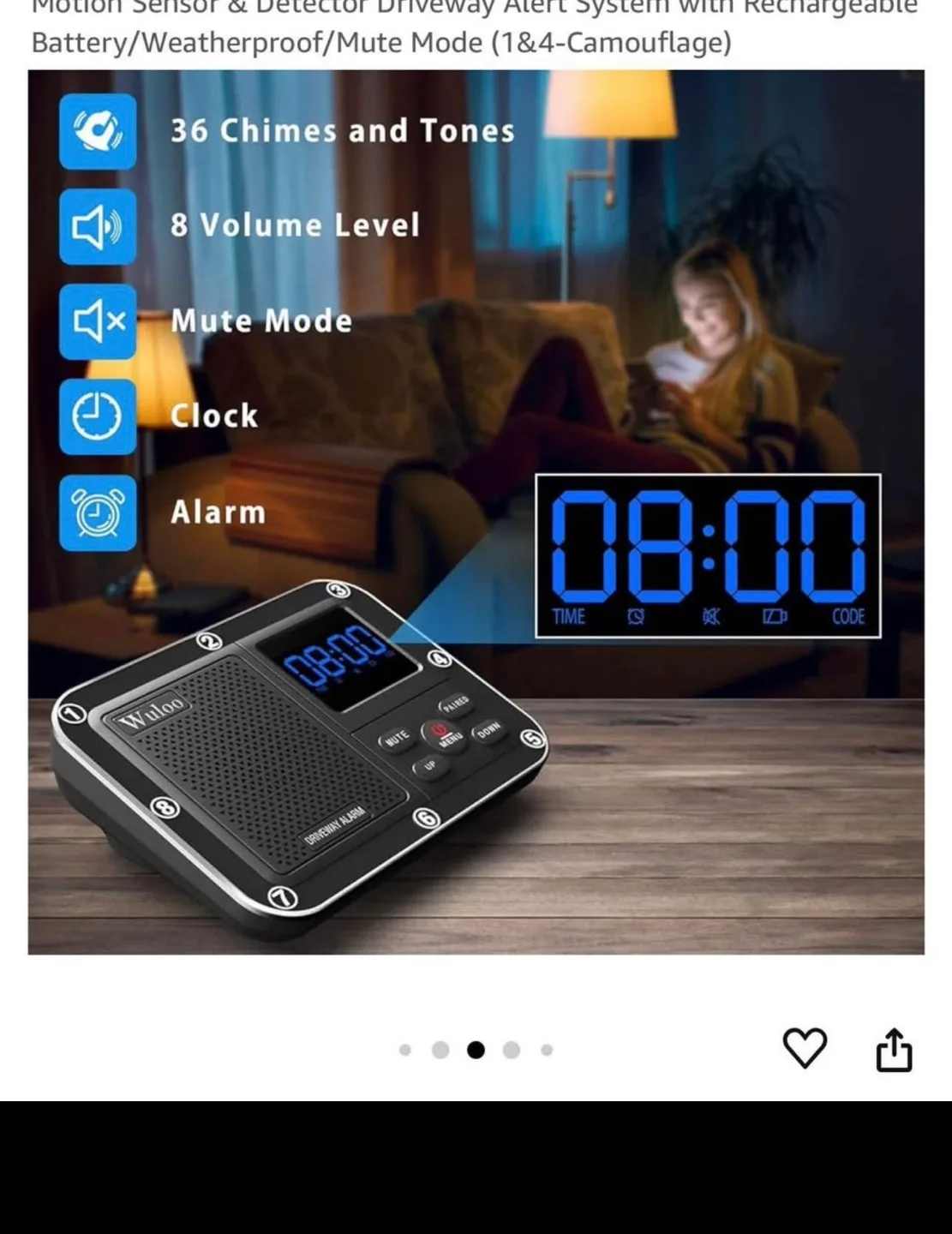 Solar Driveway Alarm Wireless  Outside 1800ft image indicator(3)