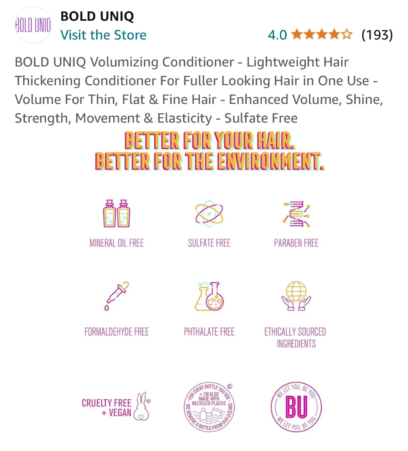 BOLD UNIQ Volumizing Conditioner - Sulfate Free image indicator(5)