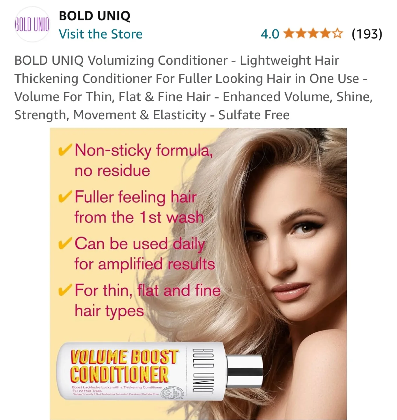 BOLD UNIQ Volumizing Conditioner - Sulfate Free image indicator(3)