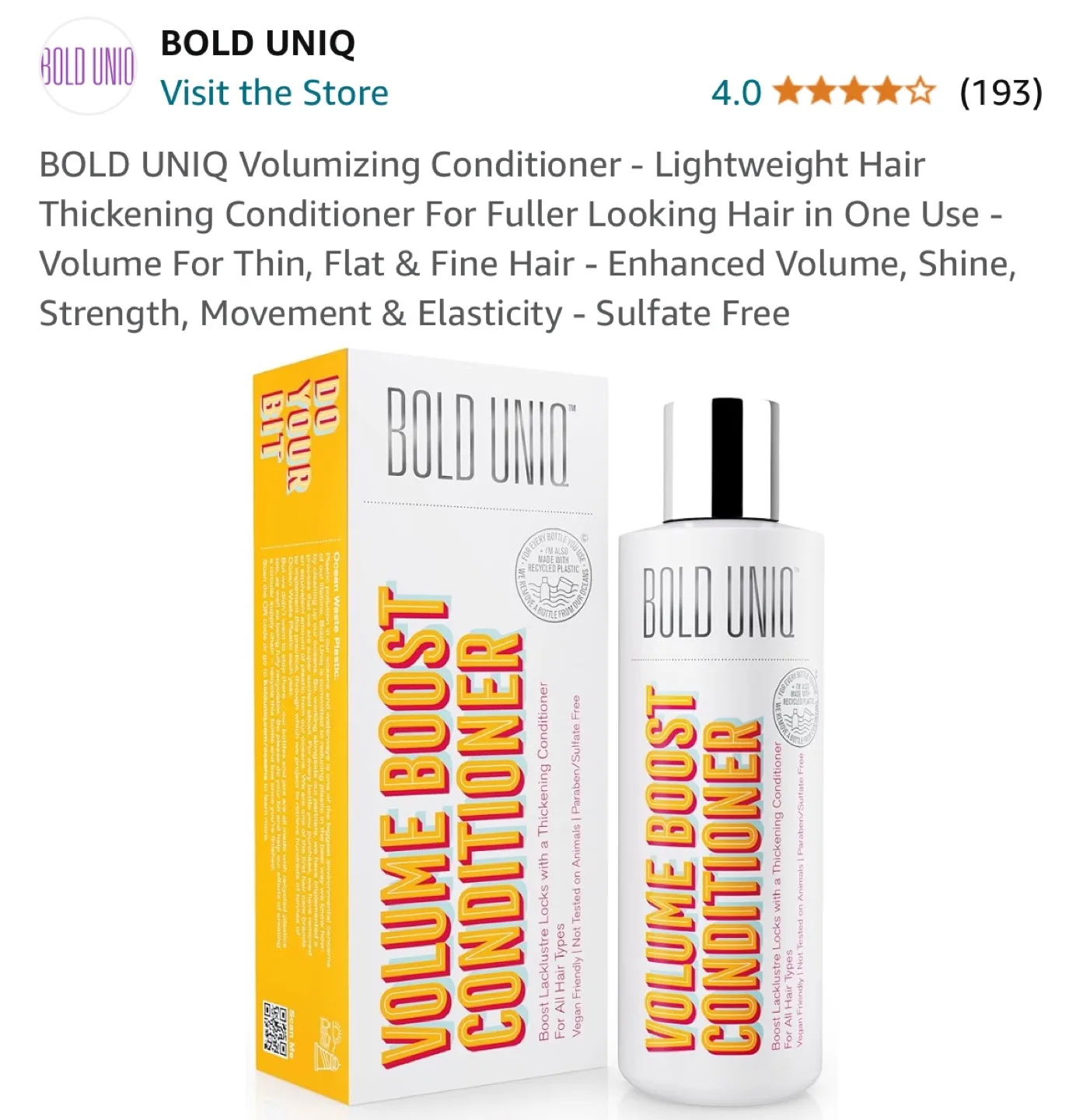 BOLD UNIQ Volumizing Conditioner - Sulfate Free image indicator(6)
