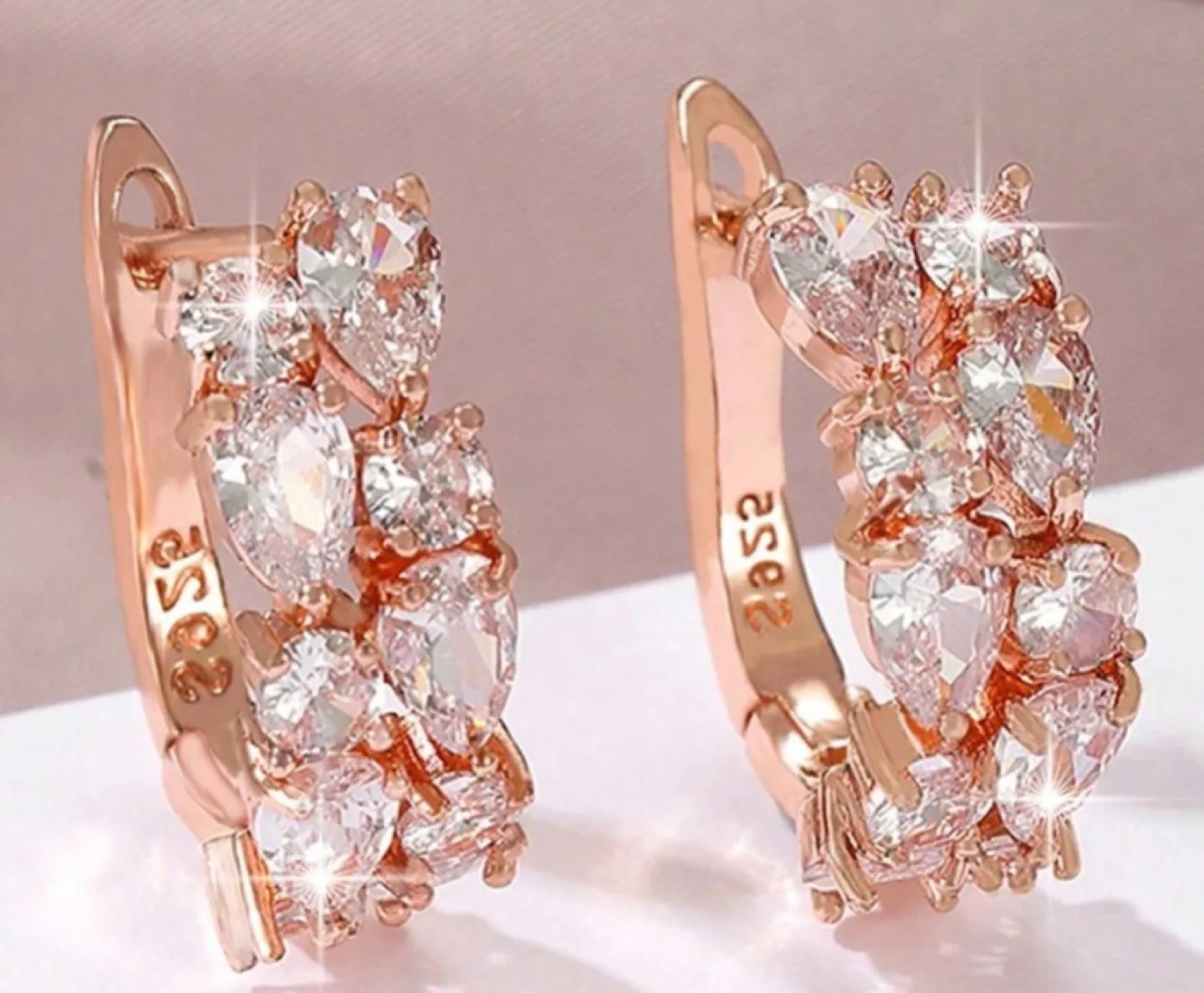 Silver Cubic Zirconia Hoop Earrings image indicator(2)