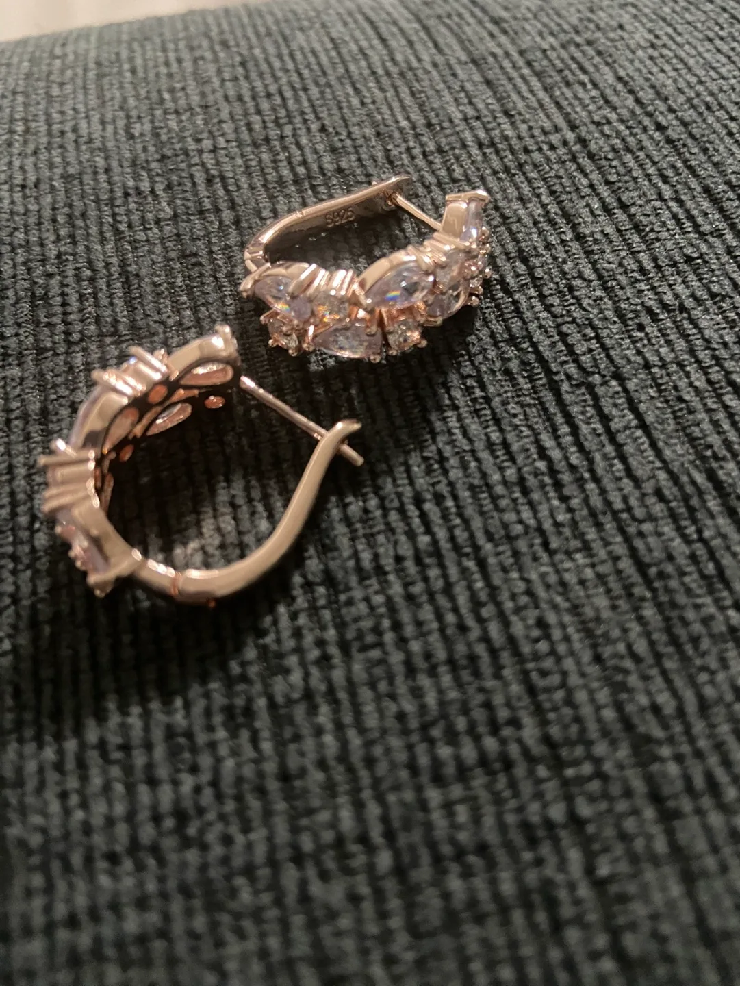 Silver Cubic Zirconia Hoop Earrings image indicator(8)