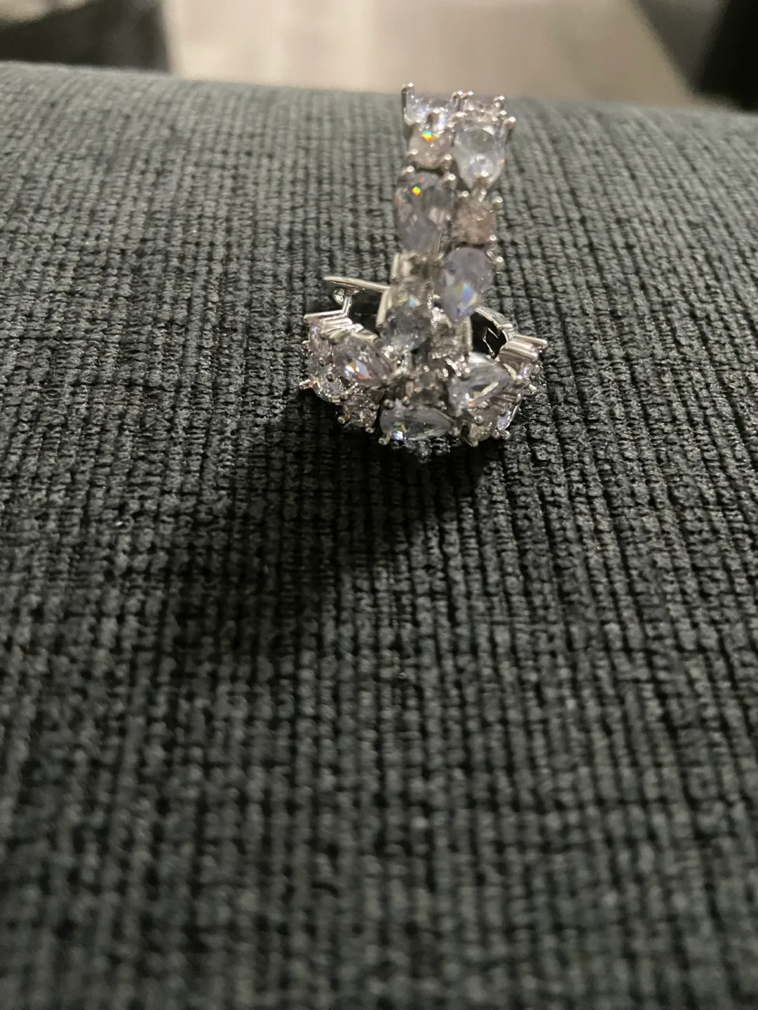 Silver Cubic Zirconia Hoop Earrings image indicator(7)