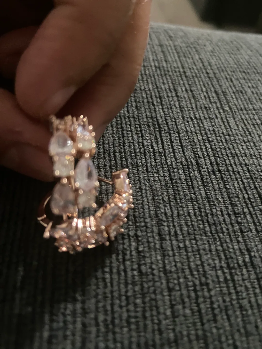 Silver Cubic Zirconia Hoop Earrings image indicator(10)