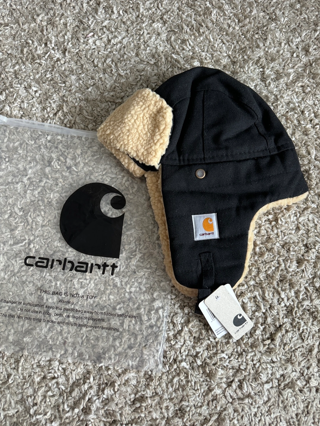 Sherpa Lined Carhartt Ear Flap Beanie Carhartt Trapper Hat Cap