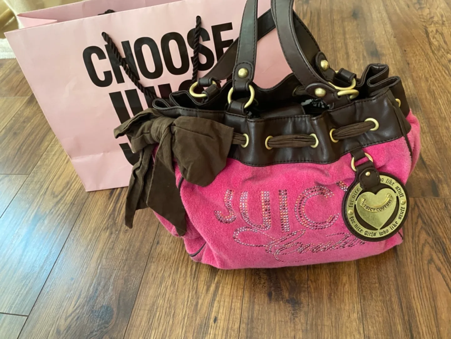 Juicy Couture Pink Velour Bag **Y2K image indicator(2)