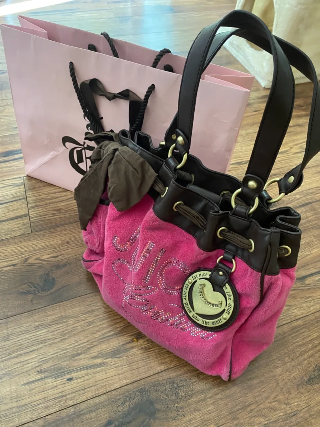 Juicy Couture Pink Velour Bag **Y2K image indicator(10)
