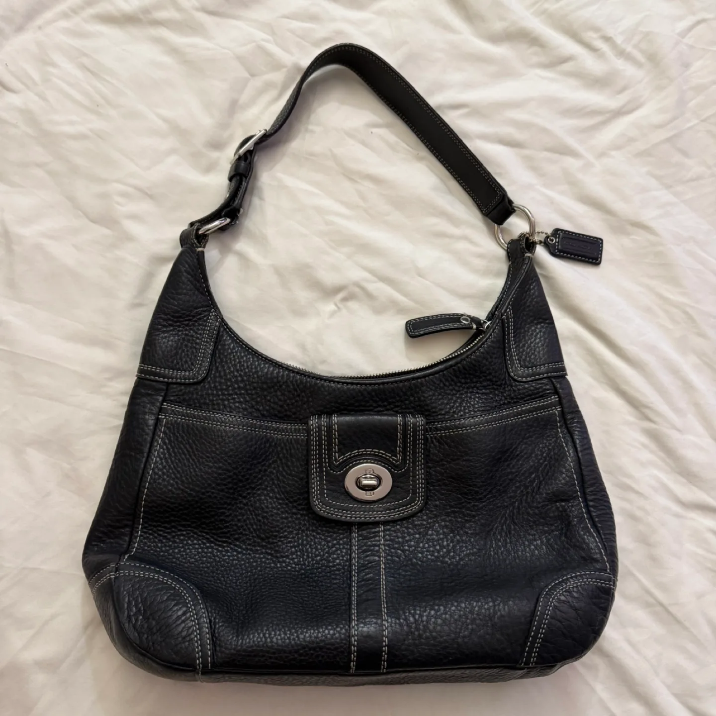 Coach Black Leather Shoulder Bag thumbnail