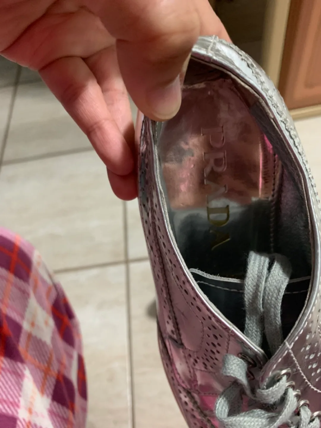 Prada Silver Brogue Sneakers image indicator(5)