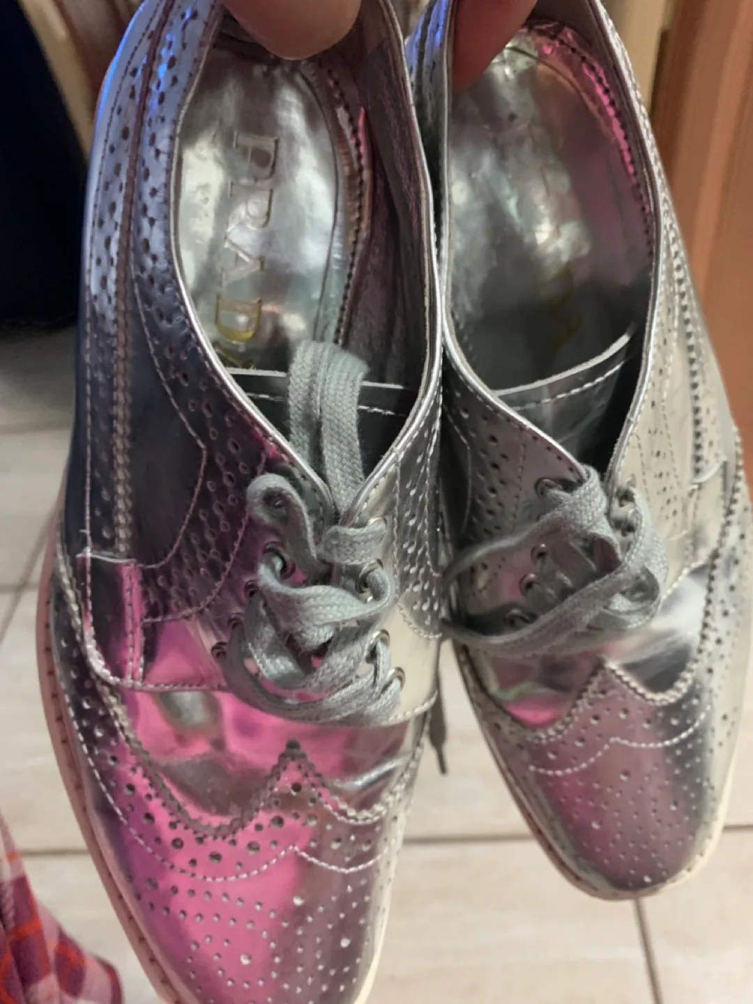 Prada Silver Brogue Sneakers image indicator(4)