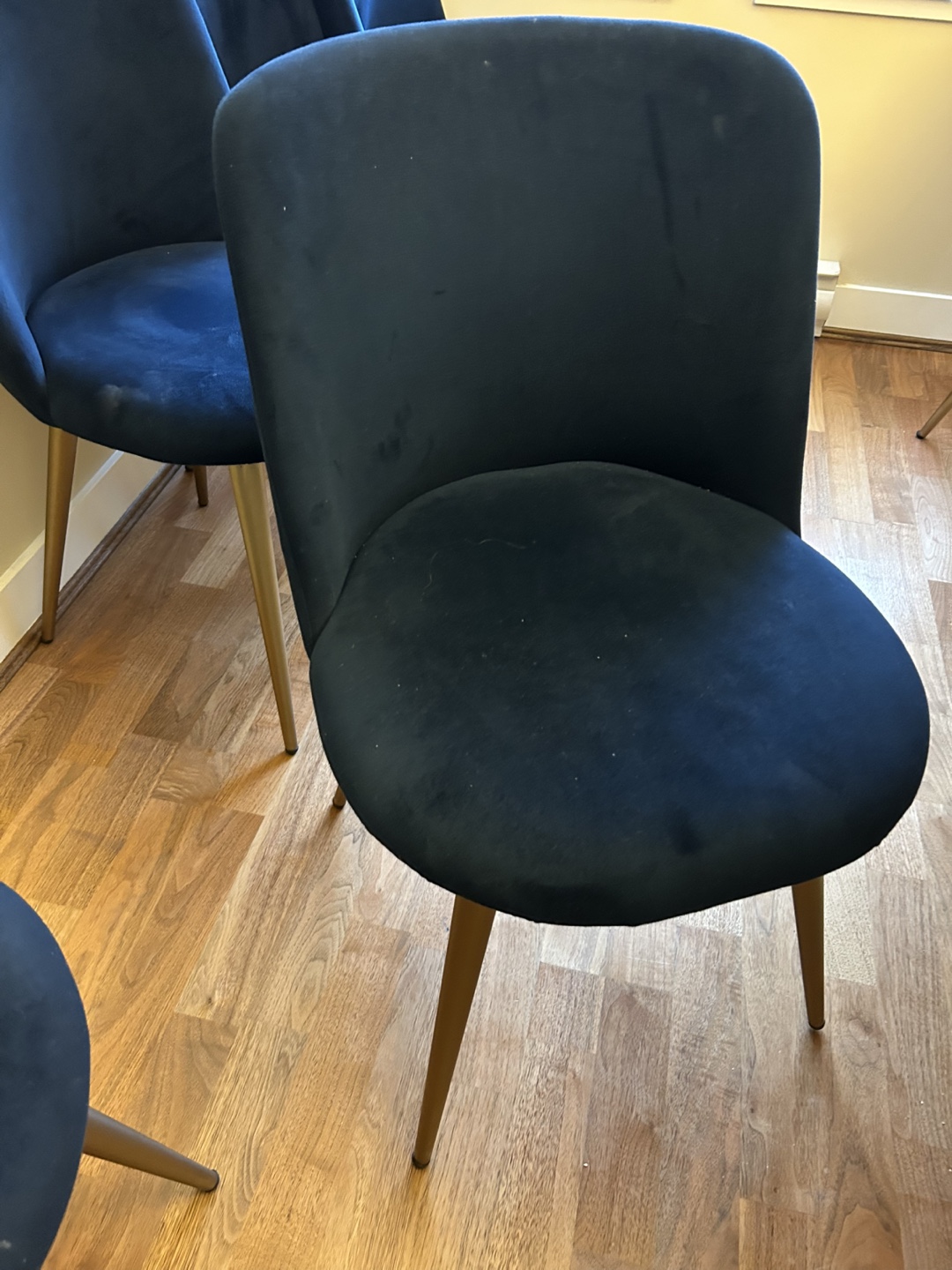 8 west elm Velvet Dining Chairs