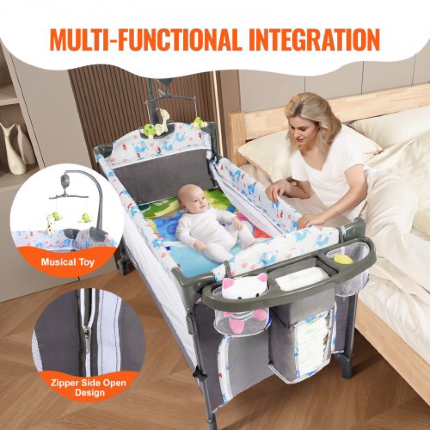 VEVOR Baby Playard with Changing Table and Mosquito Net - photo 3