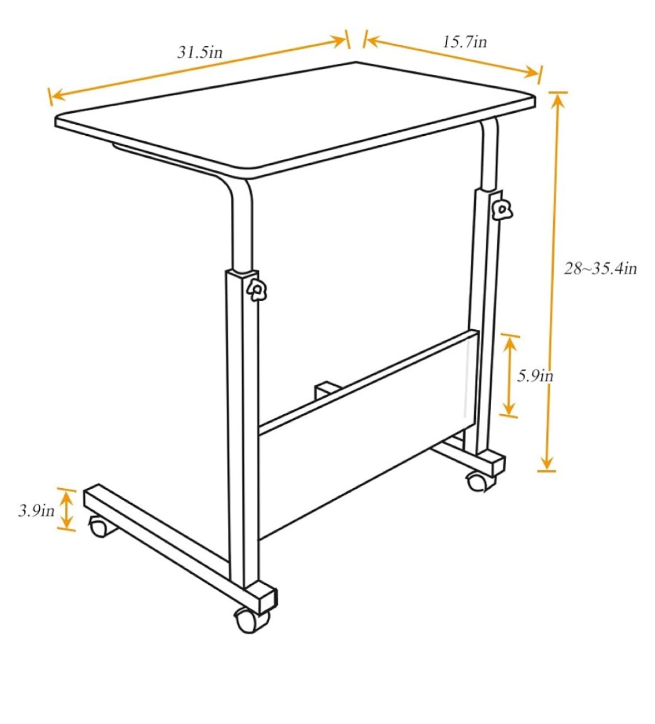 Black Rolling Laptop Desk - photo 3