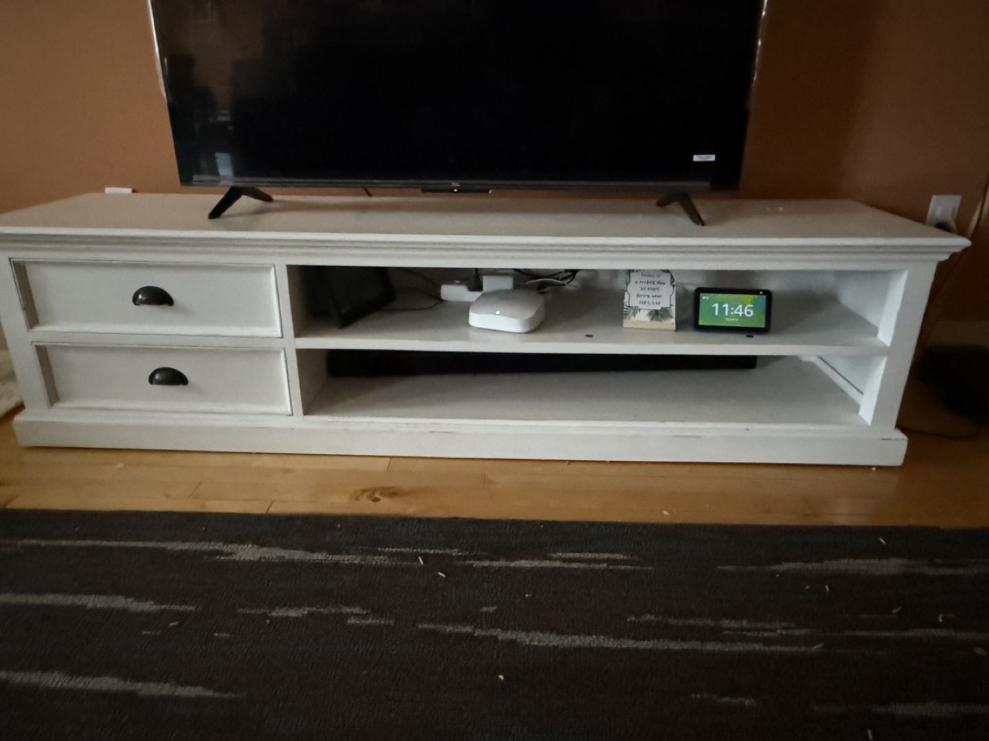 White TV Stand with Drawers