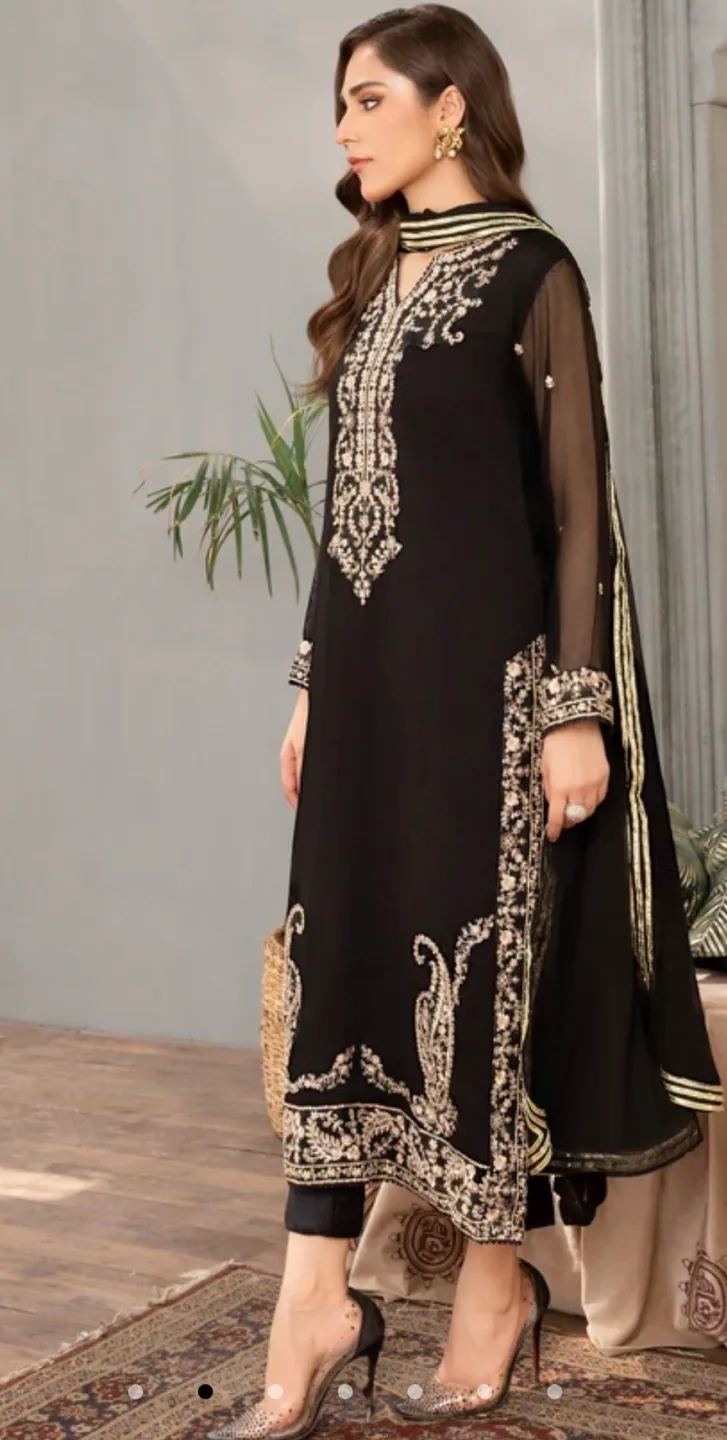 Black Embroidered 3-Piece Suit image indicator(2)