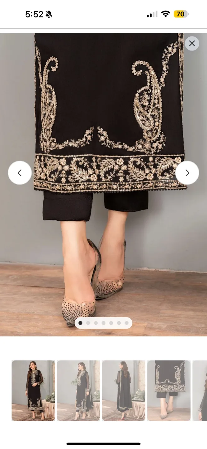 Black Embroidered 3-Piece Suit image indicator(3)