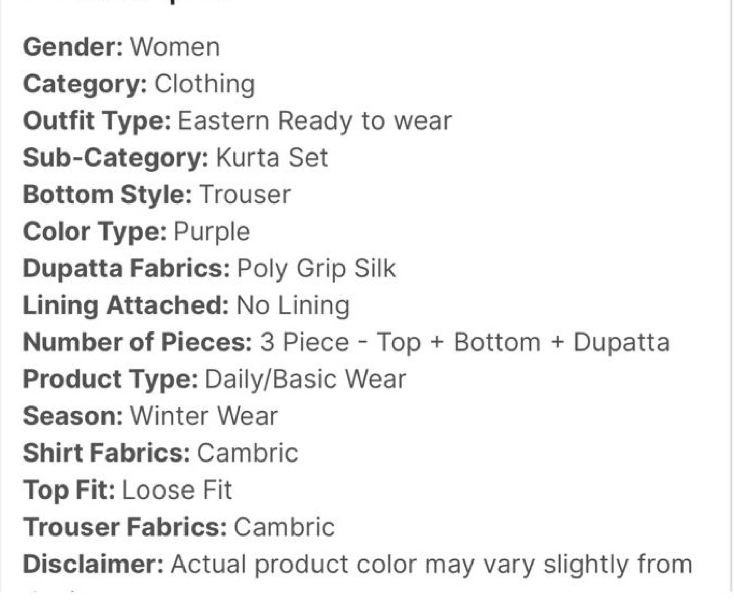 Purple Kurta Set with Dupatta - photo 2