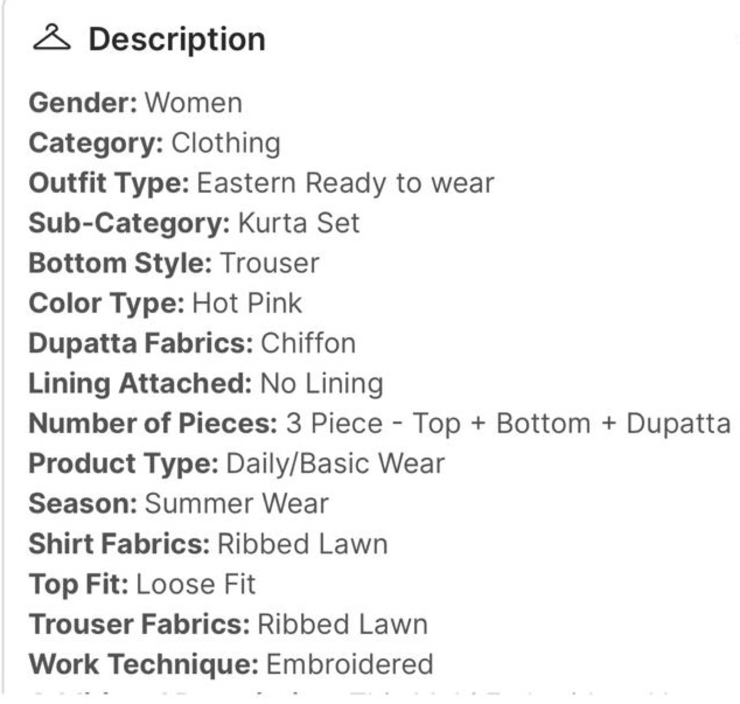 3 Piece Embroidered Kurta Set - photo 2