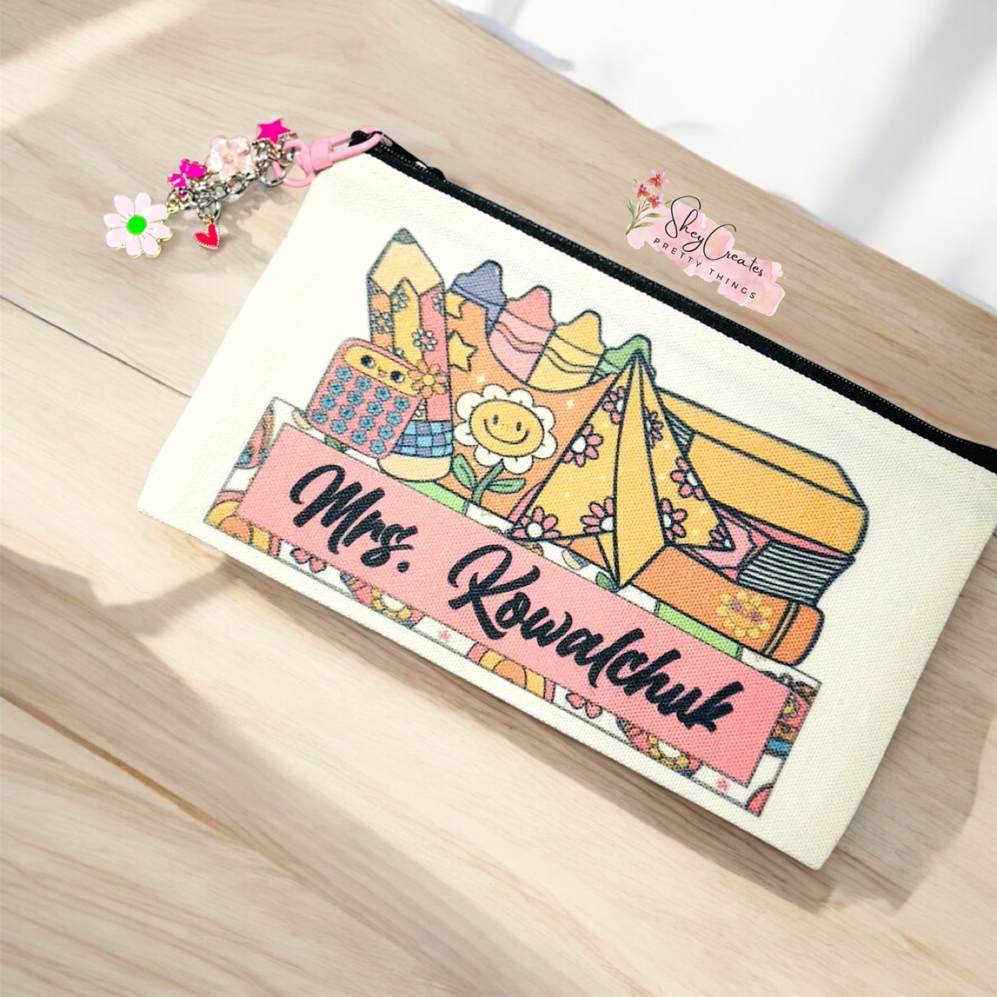 Personalized  Zipper Pouch comes with keychain