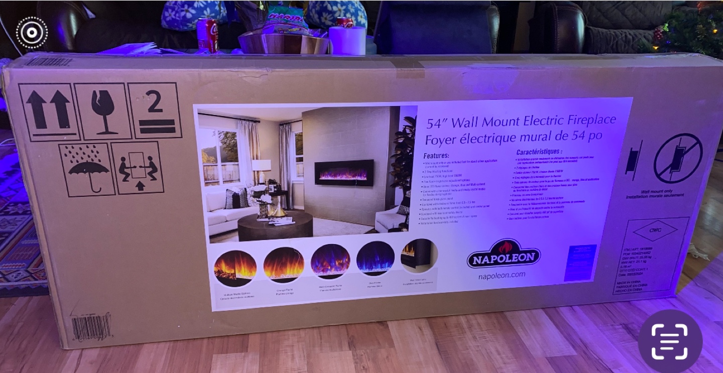 54 inch Electric Fireplace Wall Mount