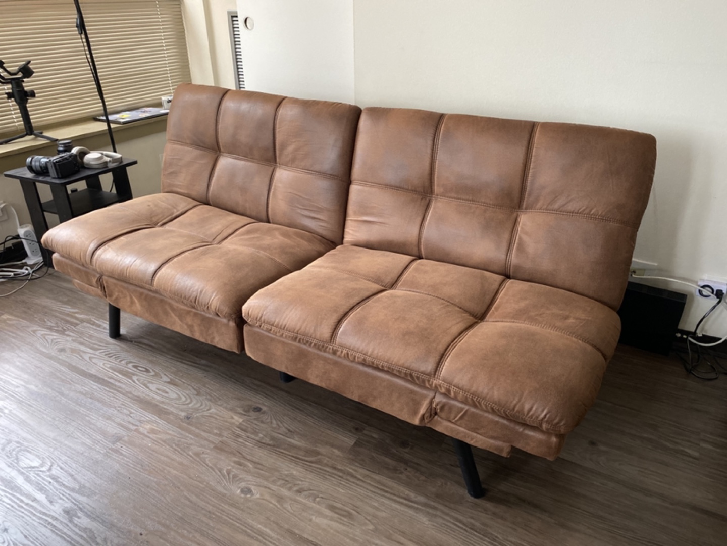Matte Brown Futon Sofa Bed
