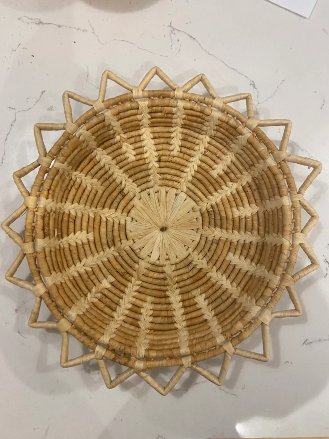 Vintage Woven Sunburst Rattan Basket/Wall Hanging image indicator(2)