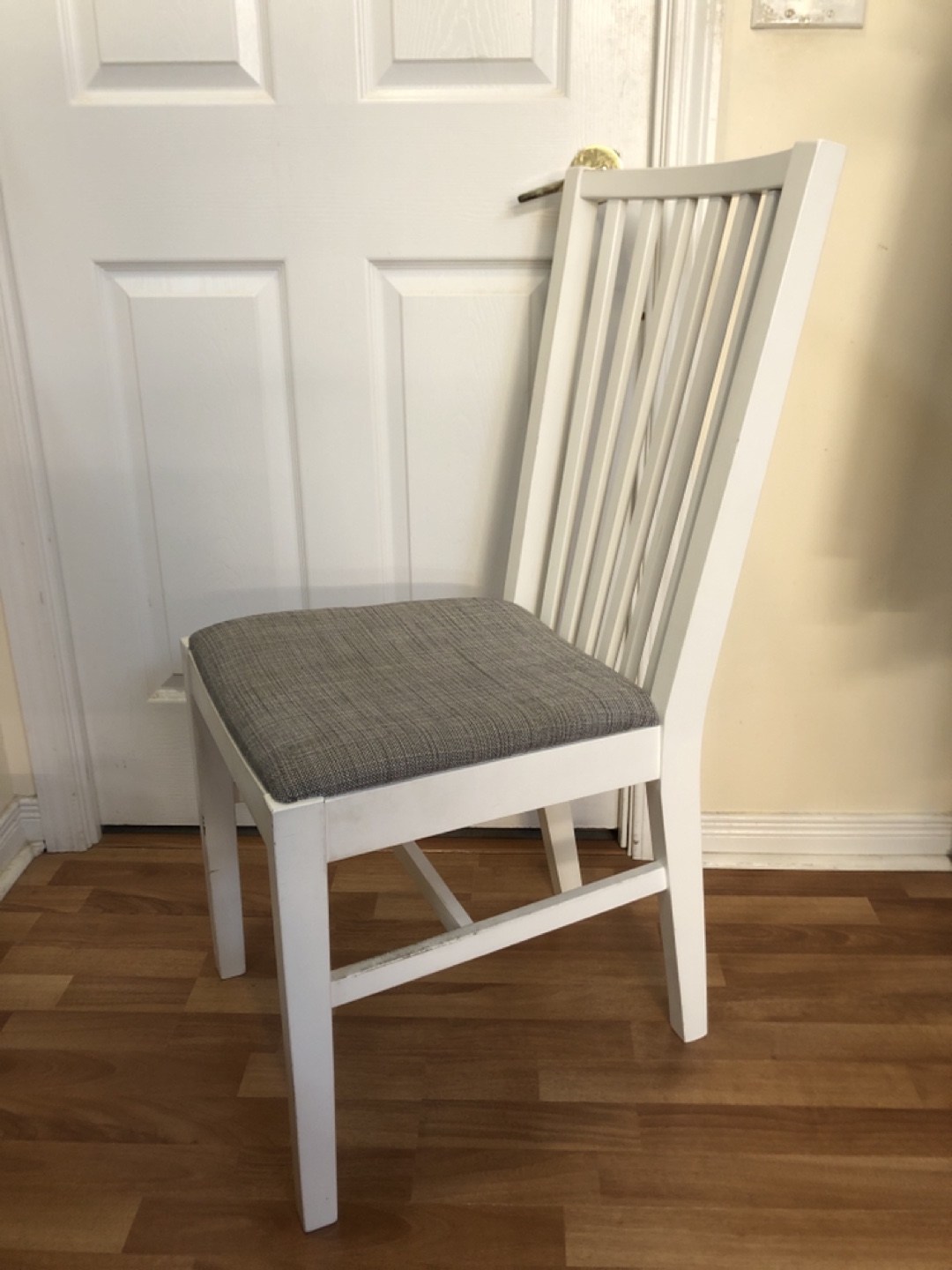 IKEA EKEDALEN Dining Chair - White with Grey Cushion