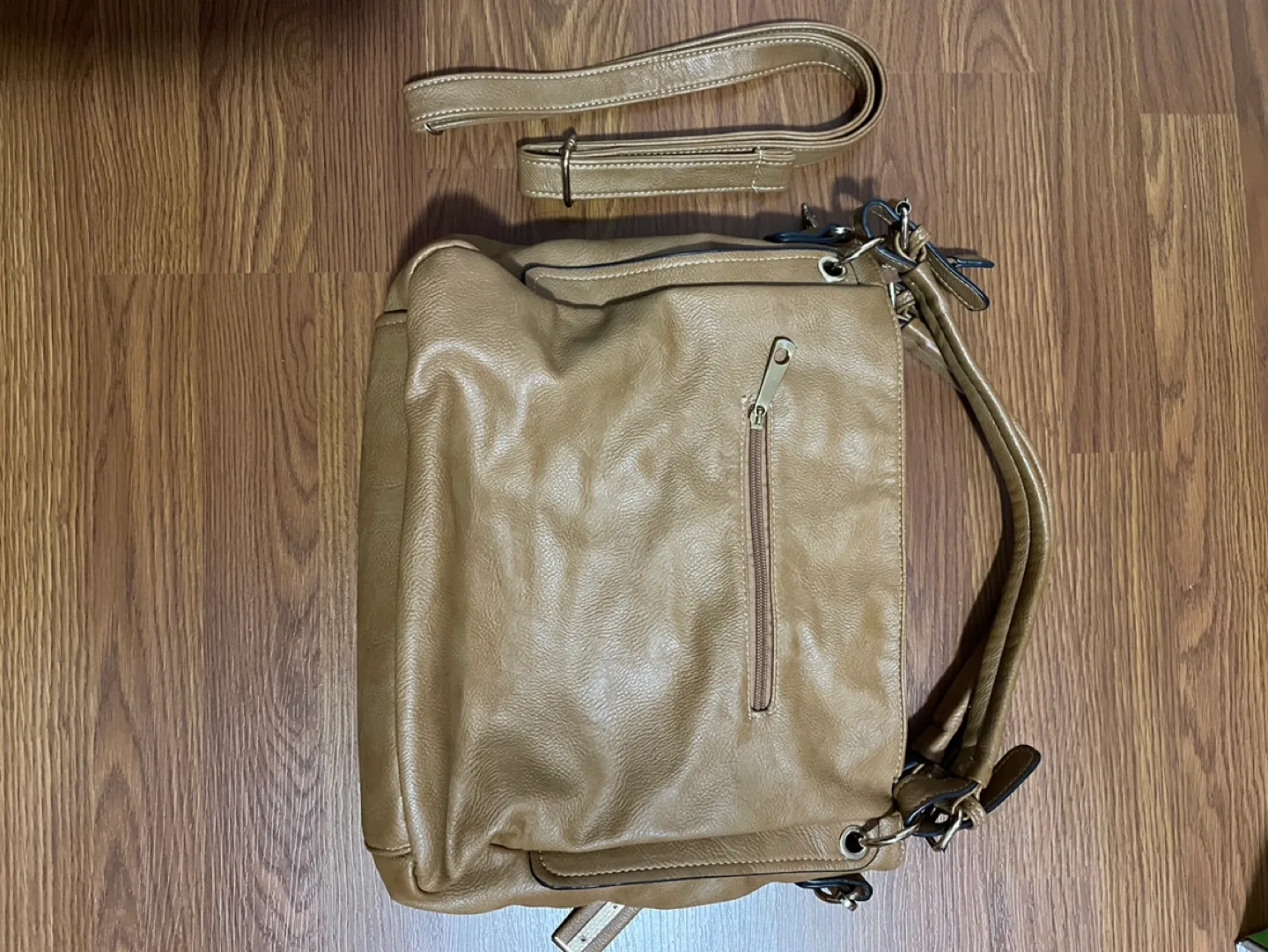 Brown Faux Leather Shoulder Bag image indicator(2)