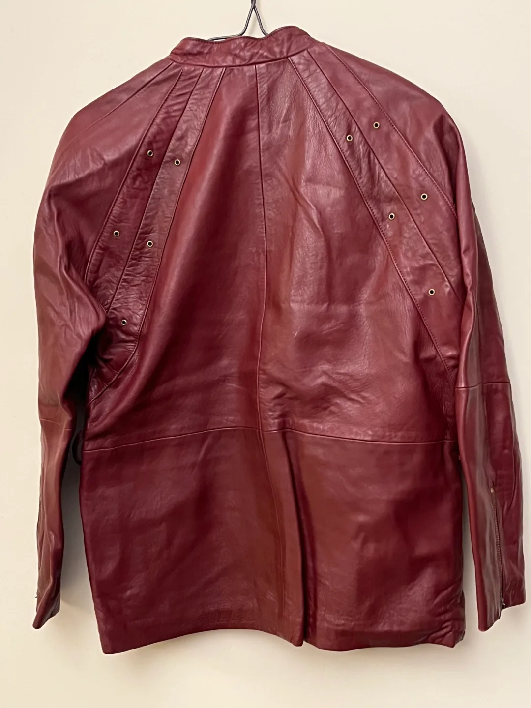 Women’s Burgundy Leather Jacket - Made in Spain image indicator(2)
