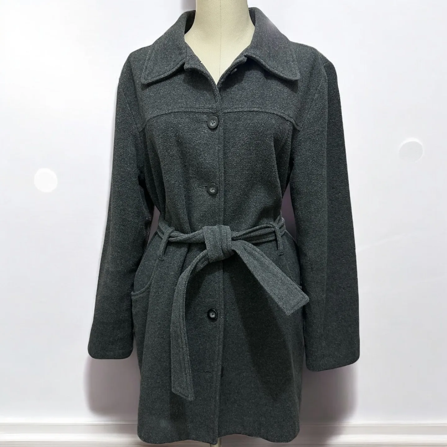 Bundle: Love Tree Camel Coat & Old Navy Gray Belted Coat image indicator(2)