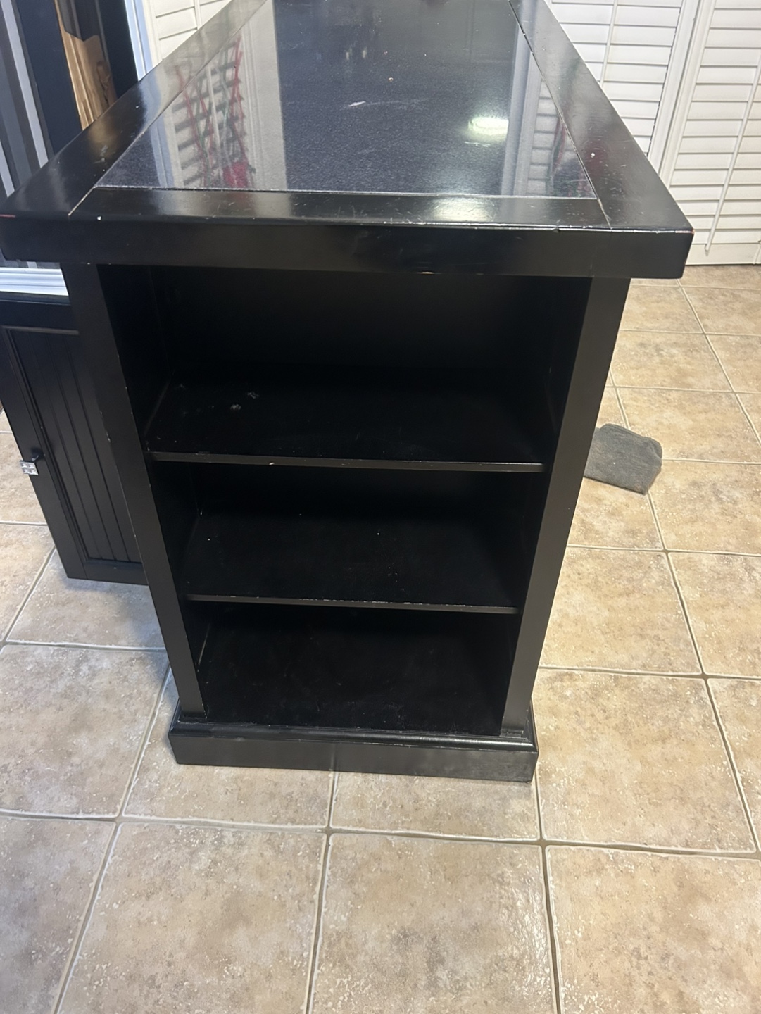 Black Kitchen Island with Granite Countertop - photo 5