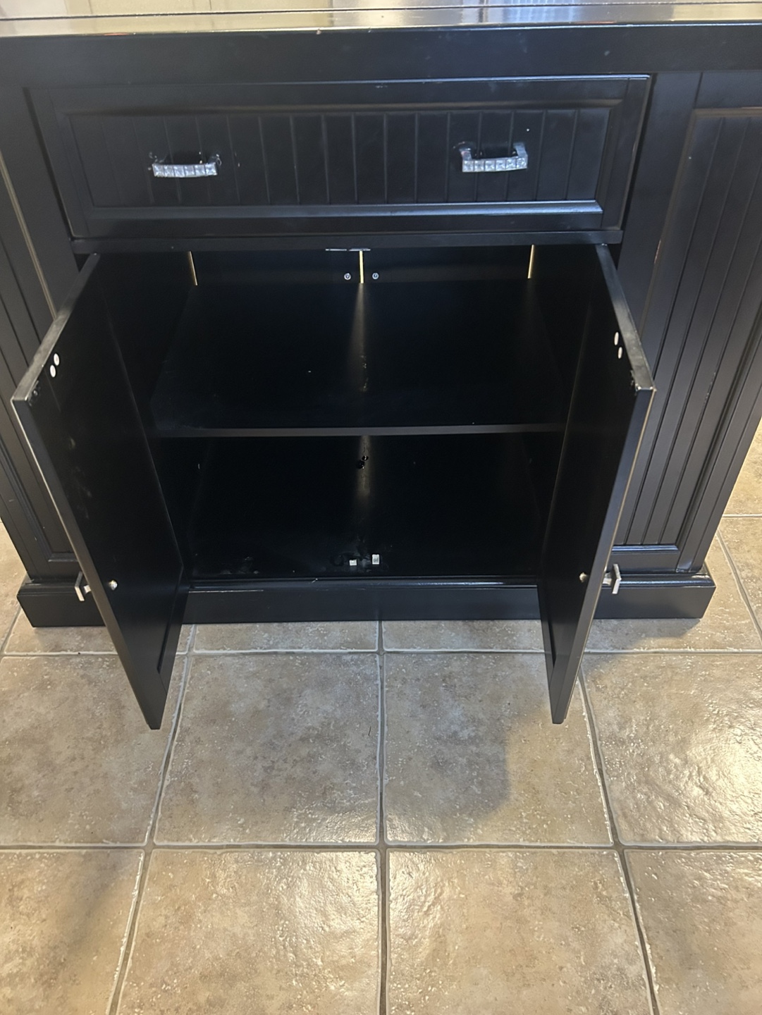 Black Kitchen Island with Granite Countertop - photo 2