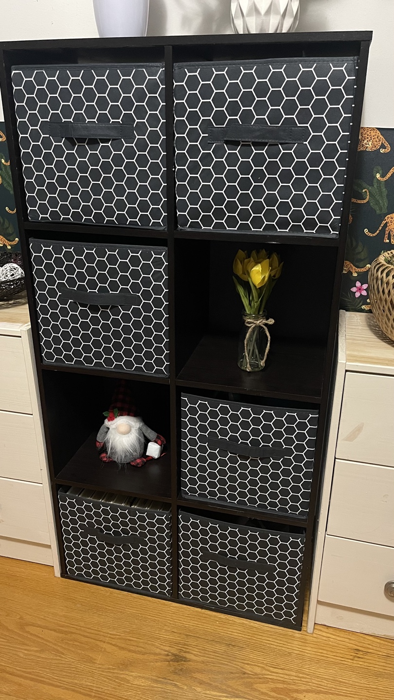 Black Cube Organizer with Drawers