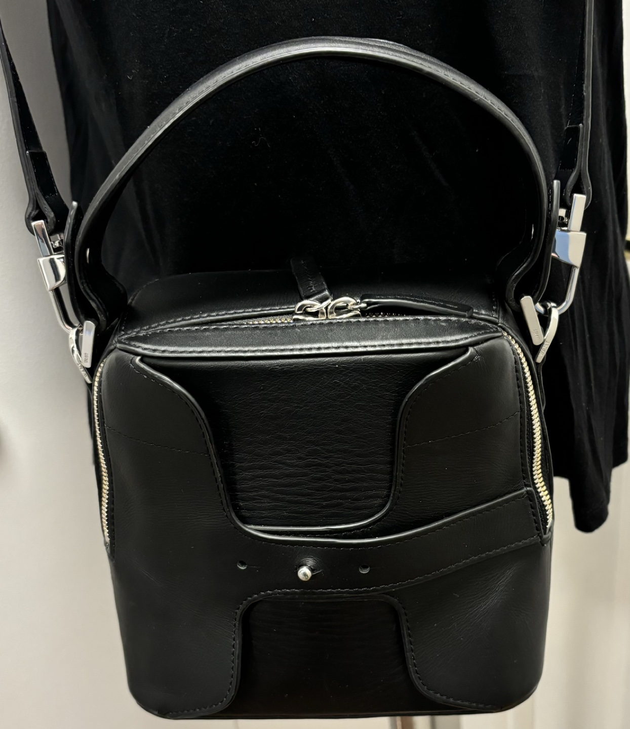 WANT Les Essentiels Black Leather Crossbody Bag