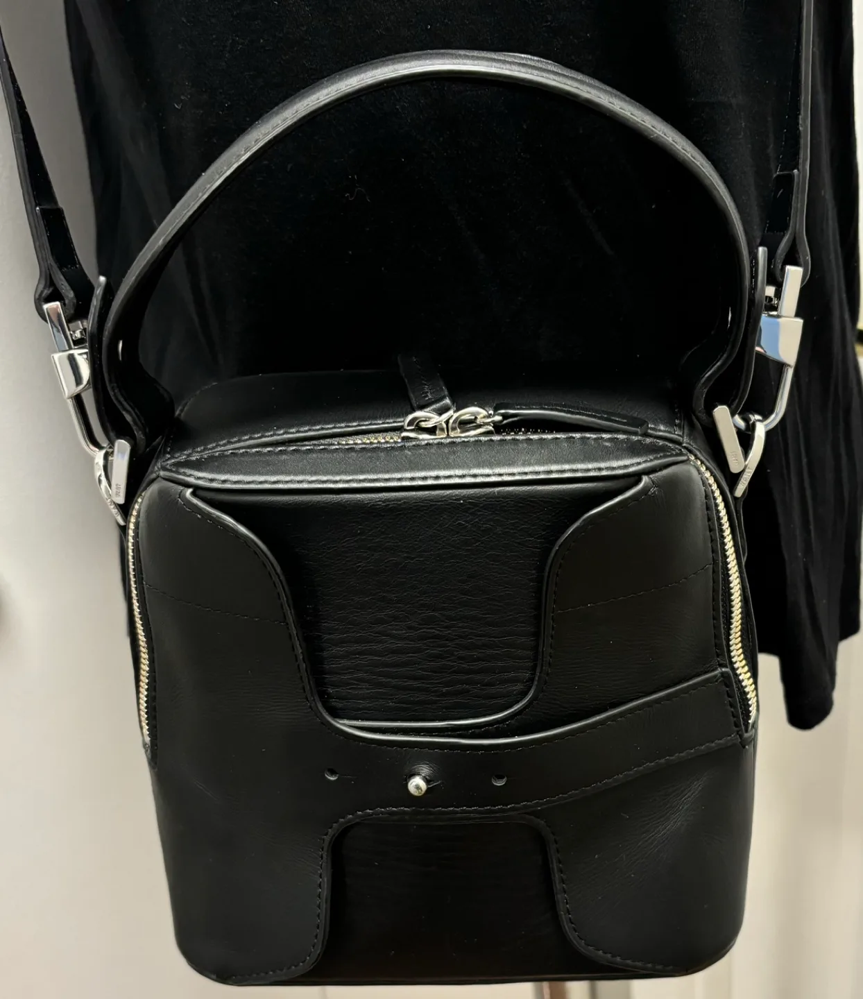 WANT Les Essentiels Black Leather Crossbody Bag thumbnail