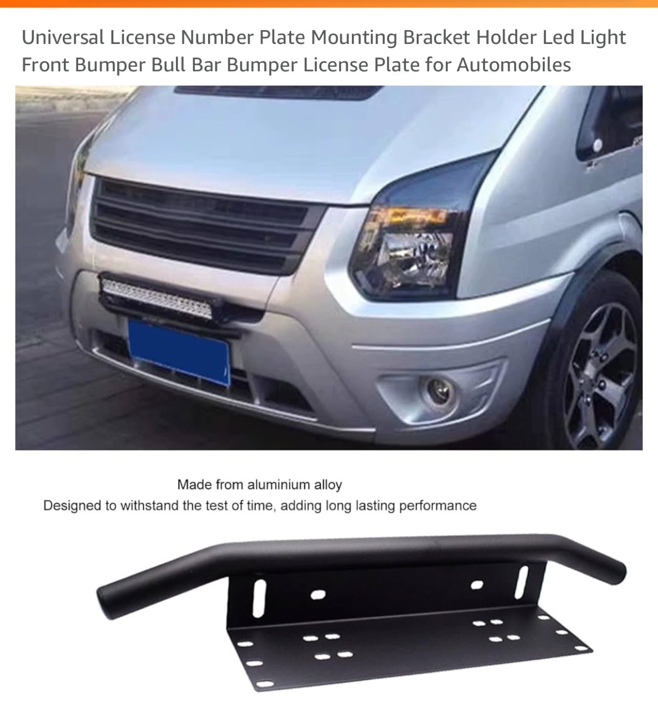 Black License Plate Bracket with Bull Bar