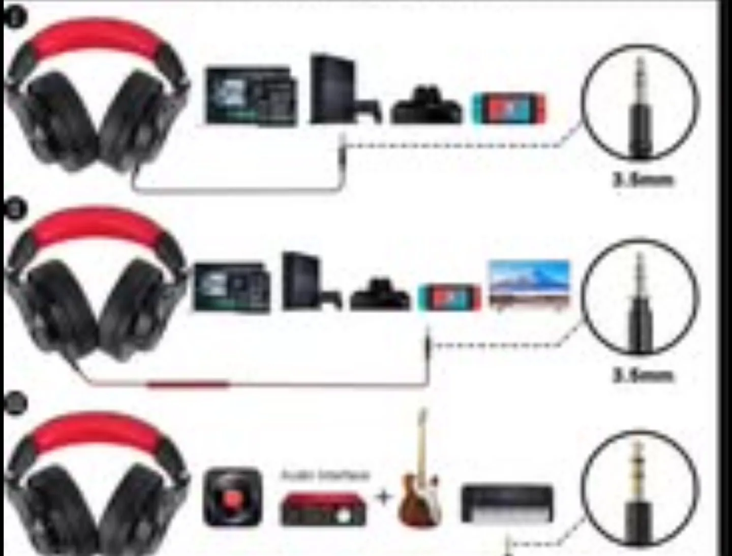 Headphones, Studio Headphones with Shareport, Foldable, Wired image indicator(2)