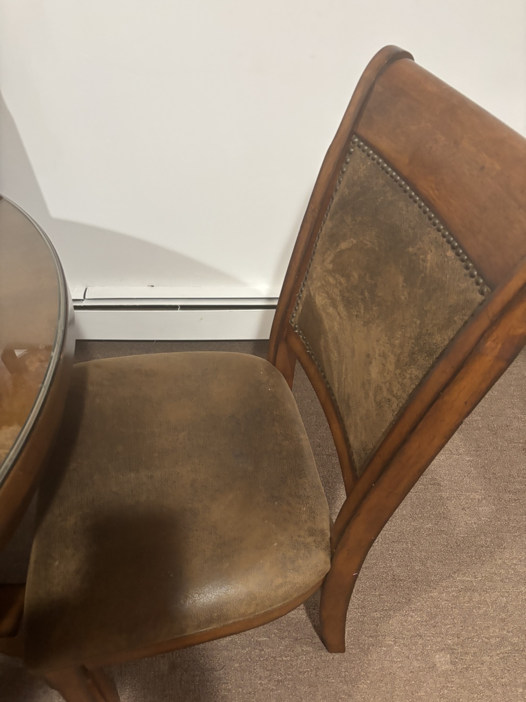 Round Glass Top Dining Table with 4 Chairs - photo 3