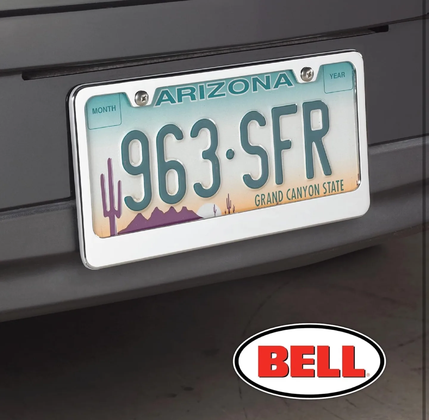 BELL Chrome Die-Cast License Plate Frame image indicator(6)