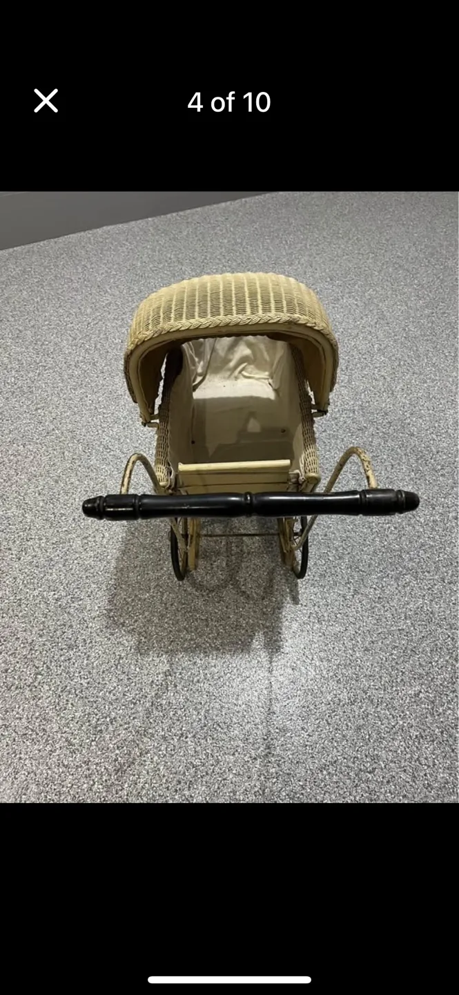 Rare Beauty Vintage Early 1900s Victorian Wicker Baby Doll image indicator(5)